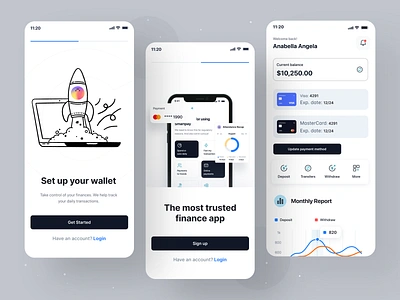 Financial Wallet Mobile App app design app development banking crypto wallet cryptocurrency e wallet experience design fintech investment mobile mobile banking mobile ui wallet