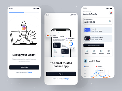 Financial Wallet Mobile App app design app development banking crypto wallet cryptocurrency e wallet experience design fintech investment mobile mobile banking mobile ui wallet