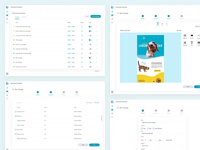 Corporate Enterprise Multi-Channel Communication Builder blue clean dailyui dashboard design ui web white