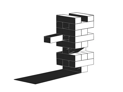 Inktober 25 - Tempting bricks design illustration inktober jenga tempting tower