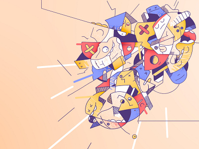 Littleworld mix character composition contemporarydrawing flat graphic design illustration ironmould littleworld monsters