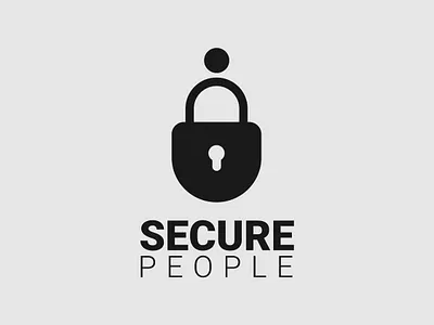 Secure People logo branding design illustrator lock logo logo design minimalist people secure typography vector