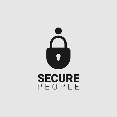 Secure People logo branding design illustrator lock logo logo design minimalist people secure typography vector