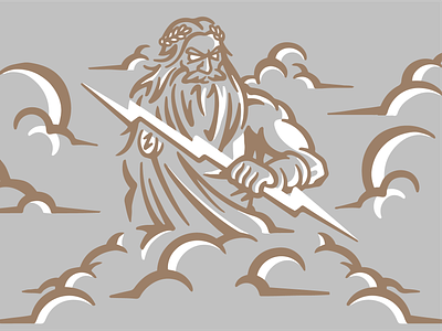 God of Thunder cartoon character clouds greek lightning mythology storm thunder zeus