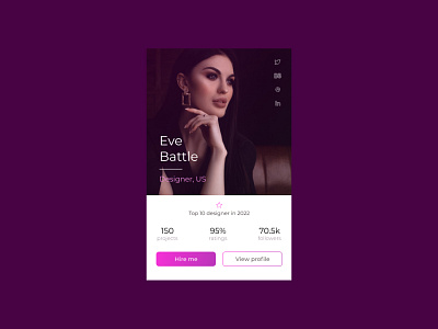 Profile Card UI figma graphic design profile card profile card design ui ux