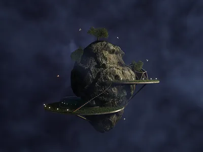 Floating World 3d art blender enviroment graphic design