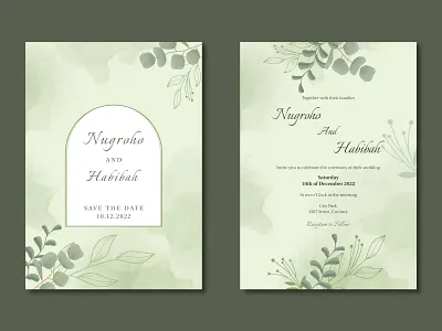 Minimalist Wedding Invitation design floral design graphic design print template wedding invitation