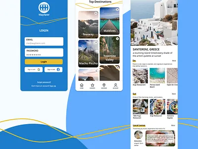 Wayfarer - Travel with Curiosity app design ui ux
