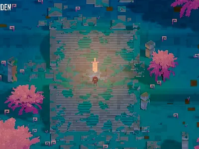 Game Mockup 2d 3d art b3d blender blender3d concept design game garden illustration mockup pixel plant raster videogame