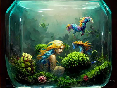 Mermaid Terrarium illustration