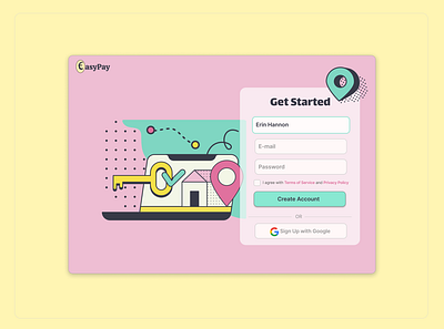 Sign Up Page graphic design illustration ui ux