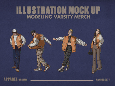 Mock Up Merch (2D Illustration) 2dillustration adobe photoshop artwork branding design digitalart graphic design illustration logo merchandise mockup photoshop procreate ui varsity vector