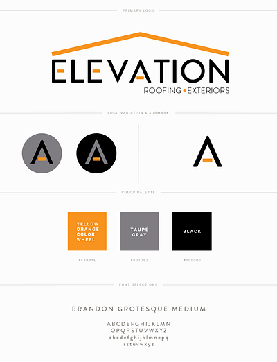 Elevation Roofing & Exteriors Branding branding design logo logo design roofing company