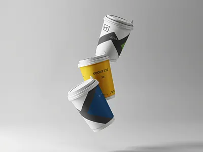 Simple paper cup design branding coffee cup gradient design geometry graphic design illustration paper cup