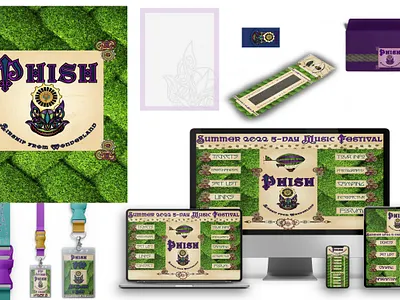 Brand Identity Project (Phish) New Album & Concert release Media brand identity branding colorful design graphic design logo merch typography ui ux vector whimsical