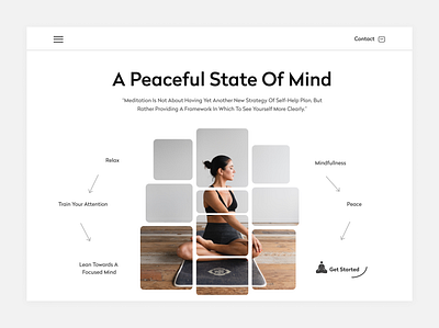 Meditation Website Hero Page exercise fit fitness fitness design fitness website health health app health website meditation meditation website ui ui design uiux wellness