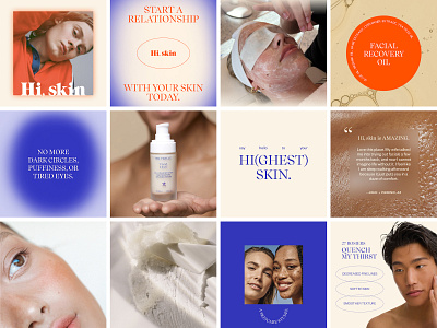 Social Redesign | Hi, skin art direction beauty colors digital marketing gradients graphic design grid identity instagram instagram posts minimal posts skin skincare social social design social media