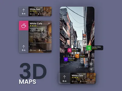 3D Maps 3d branding design mobile ui uiux ux