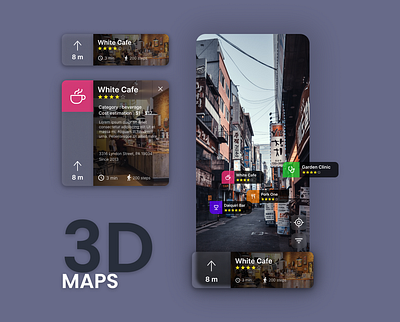 3D Maps 3d branding design mobile ui uiux ux