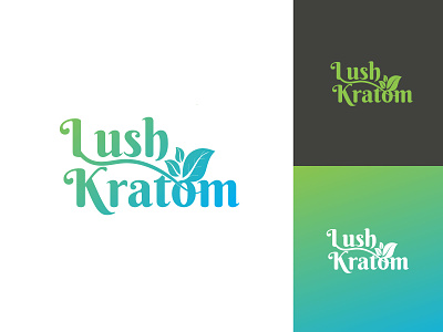 Lush Kratom Logo Design design logo green gradient logo green logo leaf logo logo logo branding logo design logo design for leaf logo designer logo mark logo type natural logo nature logo