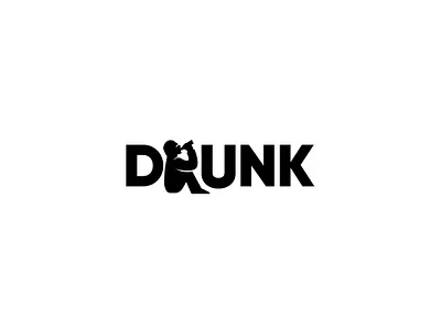 Drunk Logo alcohol clever drink drinking drunk logo person