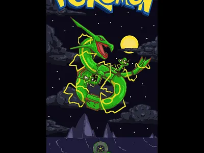 King of Sky design digitalpainting fanart graphic design illustea illustration pixel pixelart pokemon pokemonfanart retro tshirtdesign