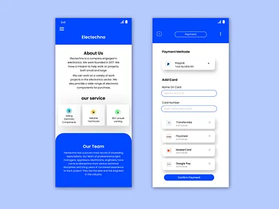 Mobile design about us page & payment method page about us android mobile design payment method ui