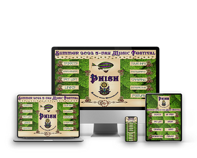 Music Festival Webpage Version 1 All Formats brand identity branding colorful design desktop website graphic design illustration logo mobile website ui ux vector web design webpage design