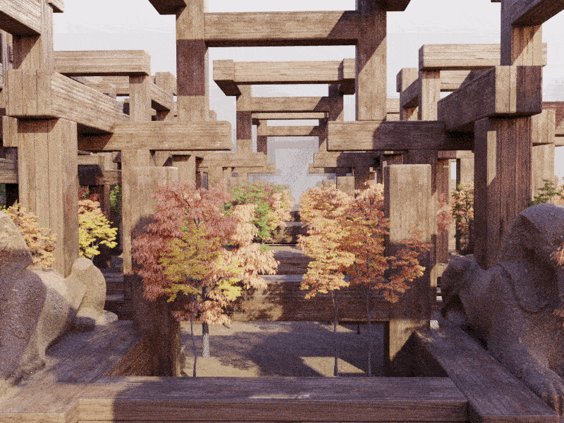 GardenBeds 3d animation b3d blender environment loop motion motion graphics toon