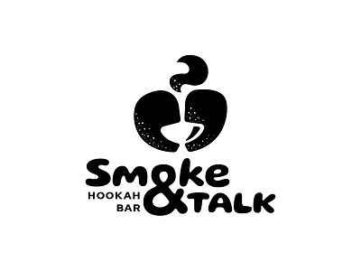 Smoke&Talk bar brand branding cafe coma comma design elegant graphic design hookah illustration logo logotype mark modern negative space sign smote speak talk