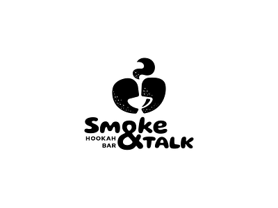 Smoke&Talk bar brand branding cafe coma comma design elegant graphic design hookah illustration logo logotype mark modern negative space sign smote speak talk