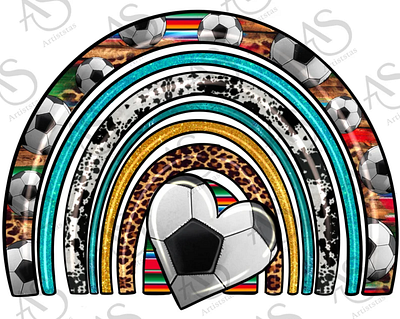 Western Soccer Rainbow Png Sublimation 3d animation app branding design graphic design illustration logo ui vector