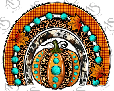 Western Gemstone Leopard Pumpkin Rainbow Png Sublimation 3d animation app branding design graphic design illustration logo ui vector