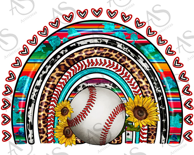 Baseball Rainbow Png Sublimation Design 3d animation app branding design graphic design illustration logo ui vector