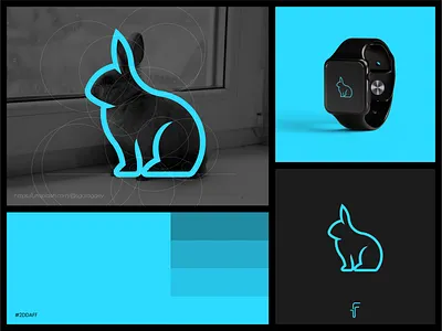 Blue Bunny Logo animals app awesome brand branding bunny clean design grid identity illustration inspirations lettering logo minimal modern rabbit simple vector