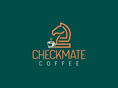 COFFEE LOGO | Flat/minimalist logo best logo branding business logo checkmate coffee coffe bean coffee coffee logo cup flat logo identity knight logo minimal premium logo timeless logo