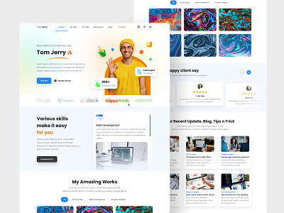 Tom Jerry - Freelancer Personal Portfolio branding clean creative gradient landing page minimal personal portfolio uiux web whitespace