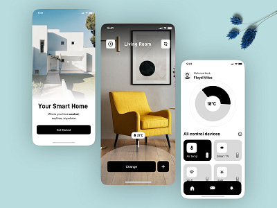 Smart Home Mobile App| Ui/Ux Design application behance branding design designinpiration landingpage mobile ui mobileapp mobileappdesign mobileuidesign mobileuiux smarthome smarthomeapp smarthomeui ui uidesign uidesigner uiux ux webdesign