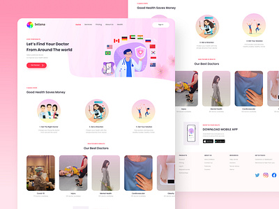 Health App Landing Page figma helath app landing page ui ux designer web design