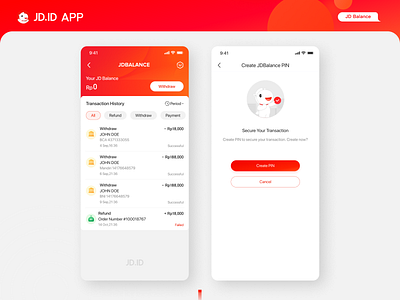 JDBalance - Refund apps landing refund page ui ux