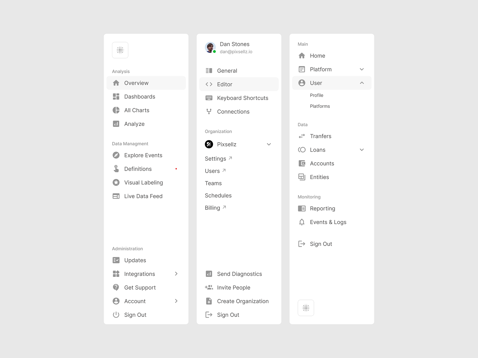 Sidebar Navigation by Pixsellz on Dribbble
