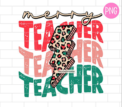 Merry Teacher PNG, Christmas Teacher app branding design graphic design illustration logo typography ui