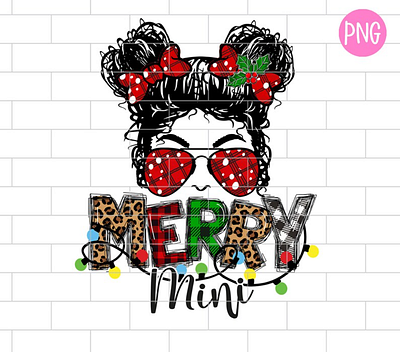 Merry Mini Christmas PNG, Merry Christmas Girl app branding design graphic design illustration logo typography vector