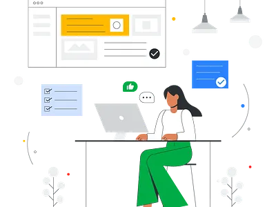 Google flat illustrations art design dribbble google illustration minimal vector