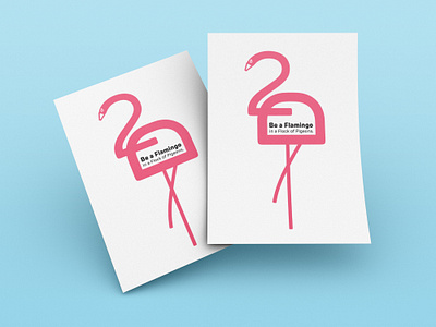 Be a Flamingo 1lineart artists design flamingo flock graphic design illustration pigeons