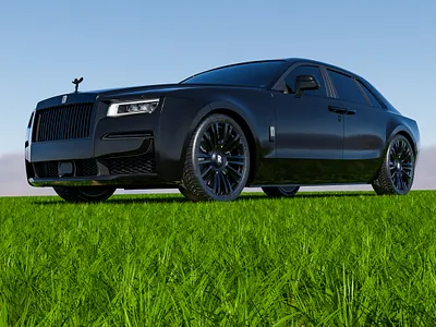 Hello Ghost 3d car cars design graphic design grass illustration logo modeling render rims rollsroyce sky