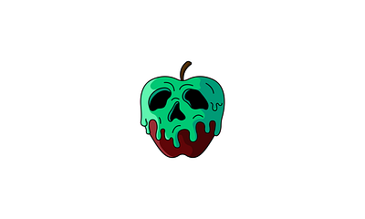 Racun 2d apple branding clean deadly poison design illustration logo modern poison poisonous apple racun simple vector