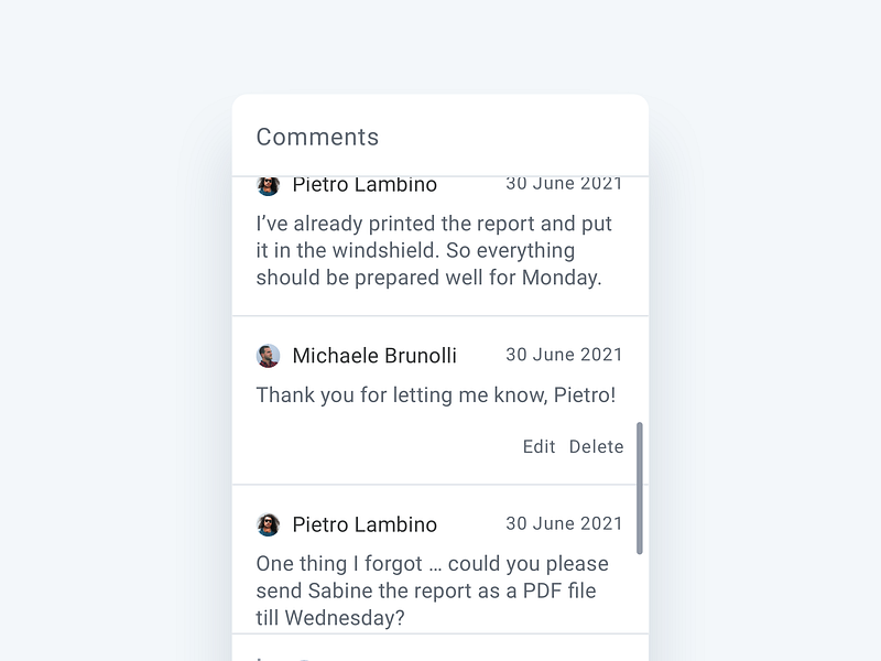 💬 Comment Function for CARFAX chat clean ui comment component dashboard interface modal ui ux whitespace