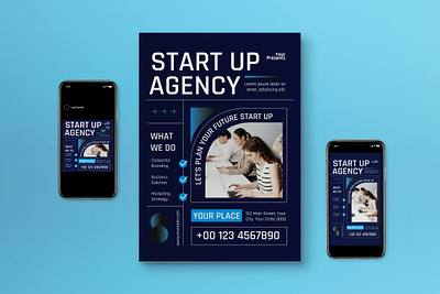 Black Edgy Start Up Agency Flyer agency agency flyer business company corporate flyer graphicook graphicook studio instagram post instagram story poster social media start up start up flyer startup