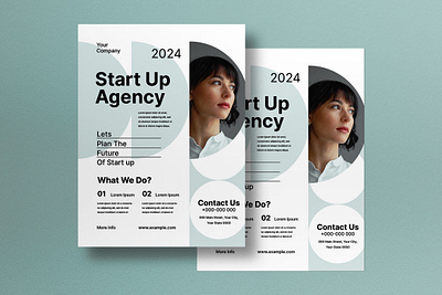 White Modern Minimalist Start Up Agency agency flyer graphicook graphicook studio modern modern style poster start up start up agency start up flyer white